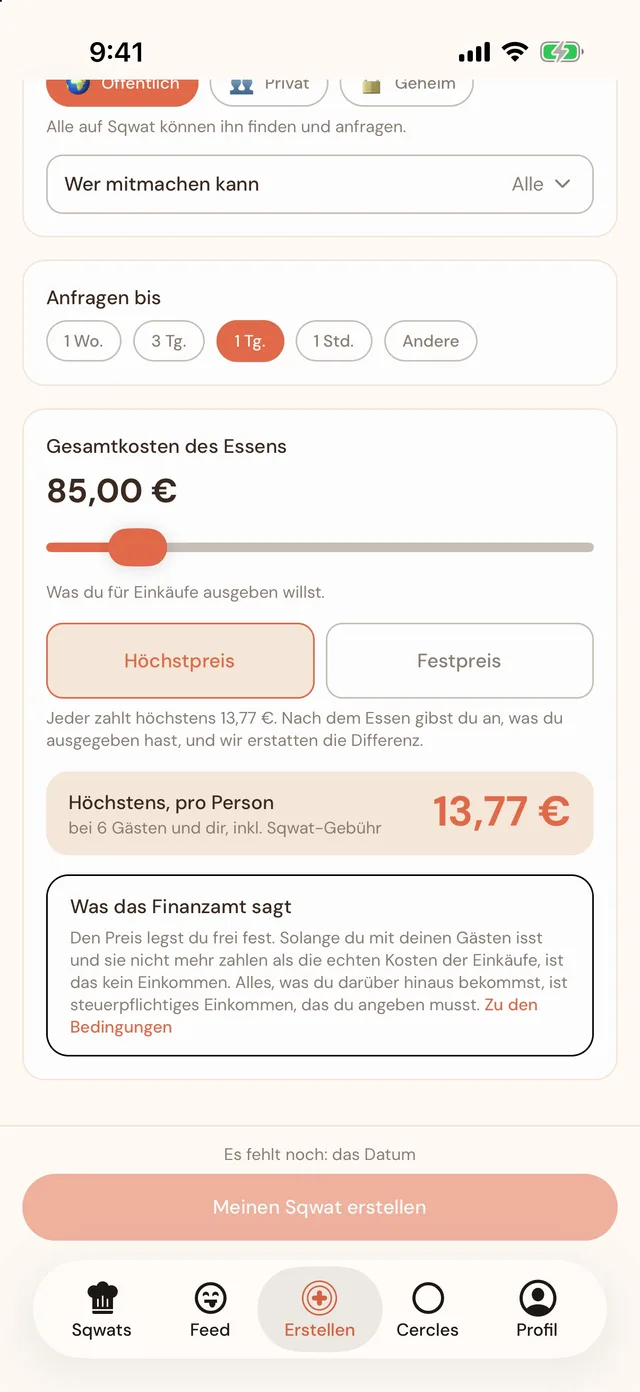 Jeder zahlt seinen Teil.